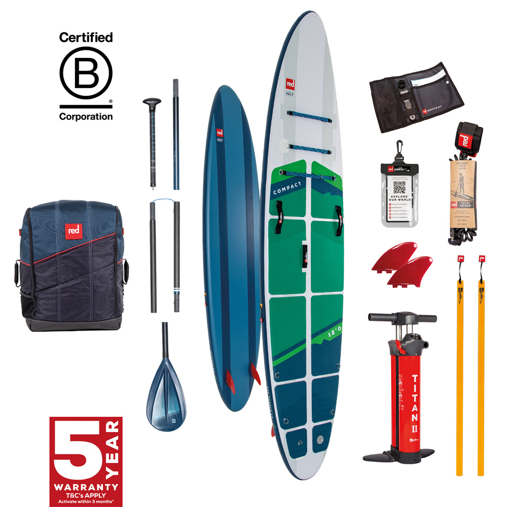 red paddle Compact package 12.0 opblaasbare sup groen voordeelpakket