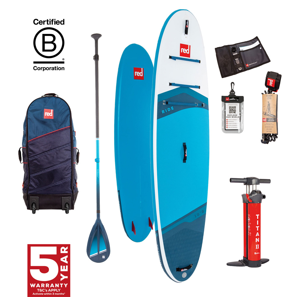 red paddle Ride CT 10.6 opblaasbare sup blauw voordeelpakket