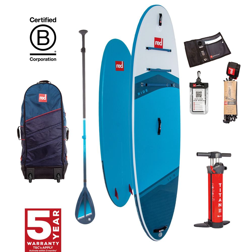 red paddle Ride CT 10.8 opblaasbare sup blauw voordeelpakket