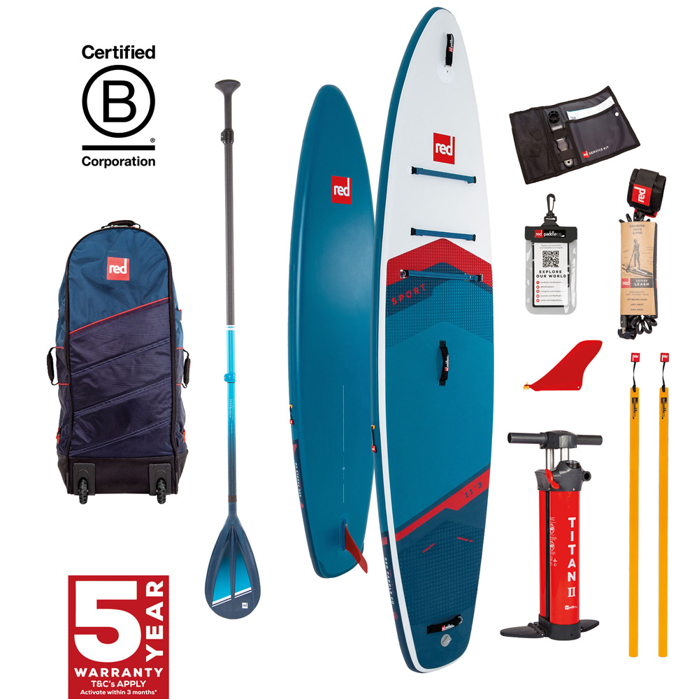 red paddle Sport HT 11.3 opblaasbare sup blauw voordeelpakket