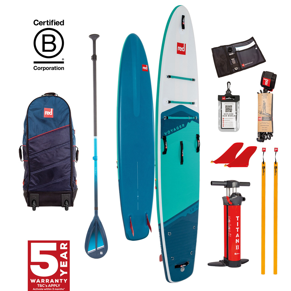 red paddle Voyager HT 12.0 opblaasbare sup groen voordeelpakket