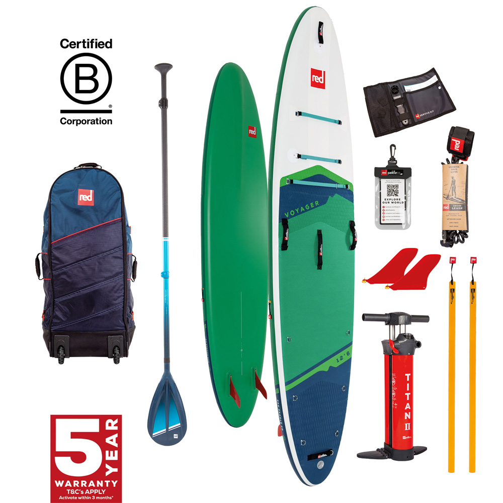 red paddle Voyager HT 12.6 opblaasbare sup groen voordeelpakket